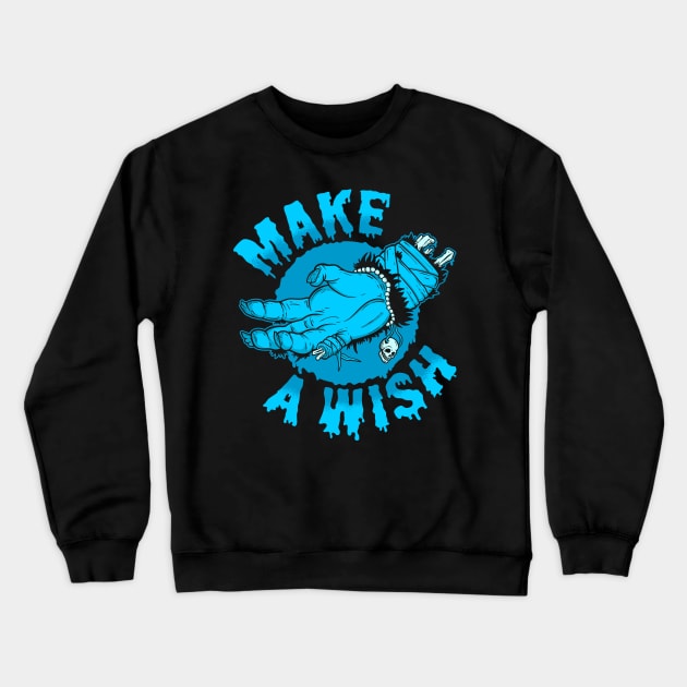 Make a Wish (blue) Crewneck Sweatshirt by Spazzy Newton